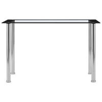 mesa de comedor  mesa de cena vidrio templado negro transparente 120x60x75 cm