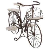 jardinera velo de metal y madera h59cm