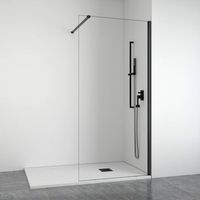 mampara de ducha frontal fija 8 mm negra 108-110 cm bellobath