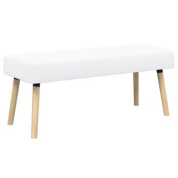 Banco Con Tapizado En Canal Blanco 110 X 40 X 46 Cm Tela Vidaxl