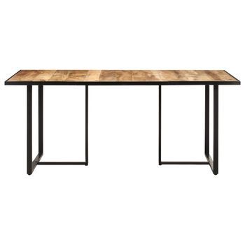 Mesa De Comedor | Mesa De Cena Madera De Mango Rugosa 180 Cm
