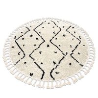 alfombra berber tetuan b751 circulo zigzag crema franjas bereber marro circulo 160 cm