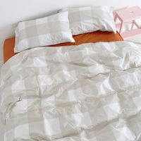 gingham funda nordica beige
