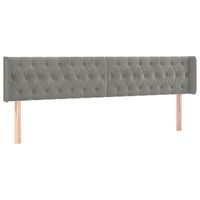 cabecero cama  panel de cabecera de terciopelo gris claro 203x16x7888 cm