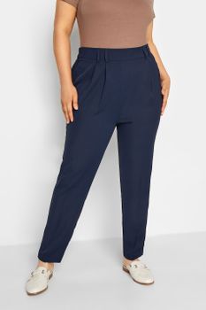 Yours Pantalones Estrechos Azules Con Doble Pinza, Mujer Curvy Y Tallas Grandes, Yours