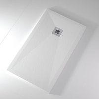 plato de ducha pizarra onda blanco  70x160 cm rejilla inox