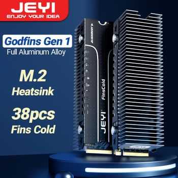 JEYI-disipador de calor M.2 SSD, disipador de Calor convectivo de aluminio resistente, enfriador pasivo NVME NGFF con aletas-Godfins Gen 1