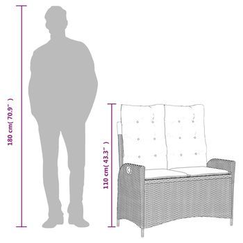 Conjunto De Comedor Para Patio (con Cojines, Mimbre De Poliéster Gris)