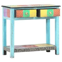 mesa consola  mesa de entrada  mesa auxiliar pintada a mano madera maciza de mango 80x35x75 cm