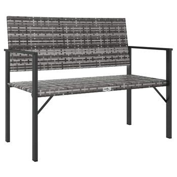 Banco De Jardín De 2 Plazas | Banco De Exterior | Silla De Jardín Ratán Sintético Gris