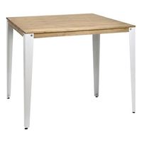 mesa lunds alta 80x140x110cm blanca en madera maciza de pino acabado vintage estilo industrial box furniture