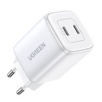ugreen nexode cargador carga rapida gan 45w 2 usb-c blanco