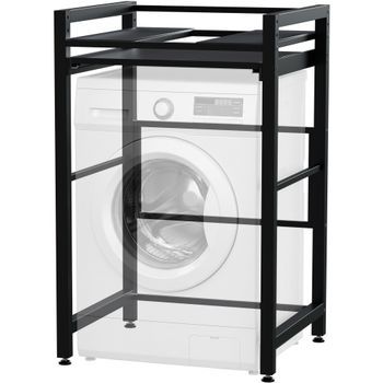 Estanteria Para Lavadora Alara Metal Negro 60x60x180 Cm Clp