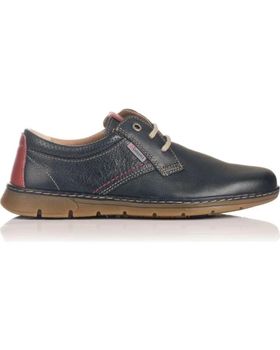 de LUISETTI LUISETTI DANUBIO 23321NA - ZAPATO CASUAL CON CORDONES DE PIEL MARINO AZUL
