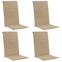 juego de 4 cojines para sillas de jardin 100 poliester impermeable beige 120 x 50 x 3 cm dec021671