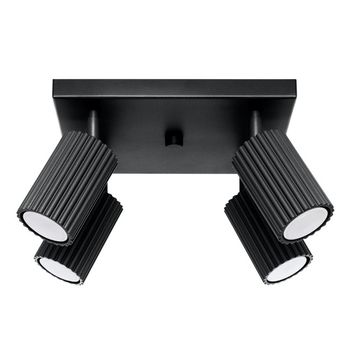 Plafón moto negro, 4 luces