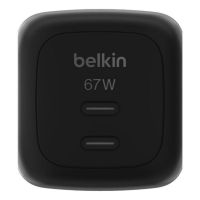 cargador belkin wch020kqbk gan 67 w usb-c doble carga rapida negro