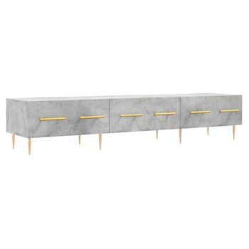 Mueble Para Tv | Mueble De Salón | Gabinete De Tv Madera De Ingeniería Gris Hormigón 150x36x30 Cm