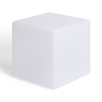 Cubo Led Rgbw 30cm Recargable Solar + Usb Blanco