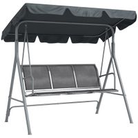 outsunny balancin de jardin 3 plazas gran confort techo impermeable inclinacion ajustable asiento y respaldo ergonomico acero textileno   aosom espana