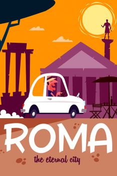 Cuadro viaje a roma impresión sobre lienzo 40x60cm