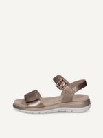 caprice sandal brown made of leather without heel size 38