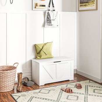 Baúl De Almacenaje De Melamina De Madera Homcom 80x40x45 Cm Blanco