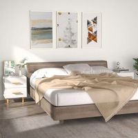 mesitas de noche 2 uds - mueble dormitorio - madera contrachapada - blanco 40x35x475cm