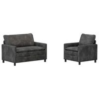 juego de sofa 2 pcs gris oscuro poliester vidaxl