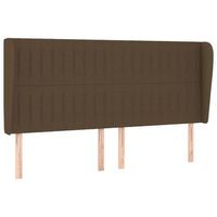 cabecero cama  panel de cabecera con orejas de tela marron oscuro 183x23x118128 cm