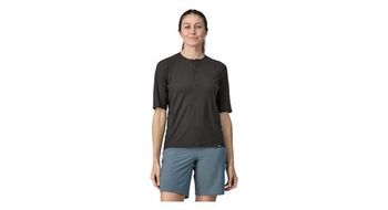 Camiseta de mujer patagonia cap cool trail bike henley negra