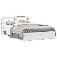 cama matrimonial  cama para adultos  estructura de cama con cabecero sin colchon blanco 140x190 cm