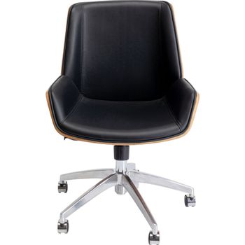 Silla de escritorio giratoria regulable negro madera nogal 100cm