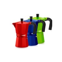 monix - cafetera italiana de aluminio fresa cobalto o lima de 3 a 9 tazas para cocina de gas vitroceramica y electrica