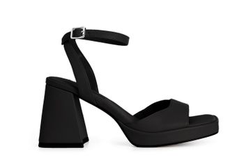 sandalias de piel con cierre en el tobillo black 38