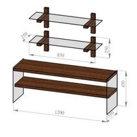 mueble tv con estante tv105 nogal