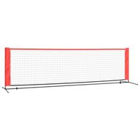 red de tenis poliester negro y rojo 300x100x87 cm vidaxl