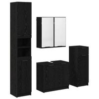 juego de muebles de bano 4 uds roble negro 645 x 335 x 59 cm vidaxl