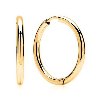 De aros de acero inoxidable chapados en oro