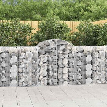 Cestas De Gaviones 4 Piezas | Gavión Para Piedras | Gavión Decorativo Forma De Arco Hierro 200x50x100/120cm Cfw893933