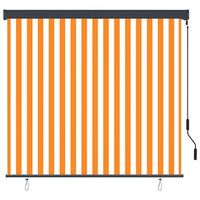 estor enrollable de exterior blanco y naranja 160x250 cm