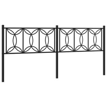 Cabecero Cama Mueble De Dormitorio De Metal 200 Cm Negro M02_0007180