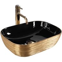 lavabo sobre encimera rea belinda black gold brush