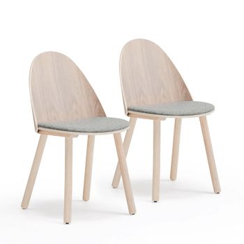 Pack 2 sillas de comedor natural