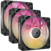 corsair icue link rx120 max rgb pack triple ventilador suplementario pwm 120mm negro