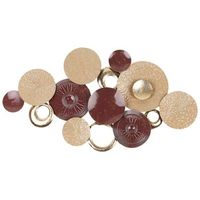 decoracion de pared moderno decorativo colgante de hierro abstracto formas redondas dorado y marron bromine