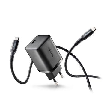 Cargador GaN NGS Bud 65W-C USB-C PPS PD 1.5m Cable Aluminio