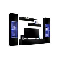 mueble para tv fly a3 de diseno color negro brillante  led mueble colgante moderno y de moda para su sala de estar
