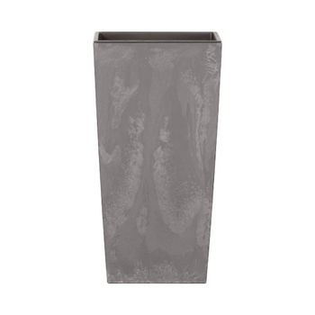 Maceta alta en plástico gris claro de 37,5x19,5x19,5cm