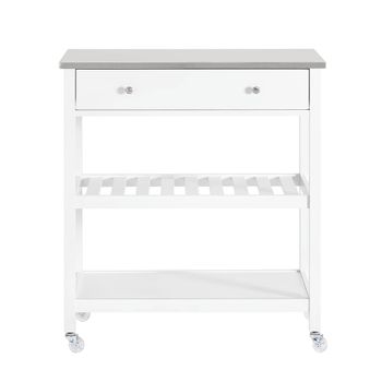 Carrito de servir con 2 cajones y 2 estantes mdf blanco